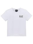 EA7 Emporio Armani Emporio Armani Boys Short Sleeve Logo T-Shirt - White, White, Size 6 Years