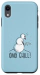 Coque pour iPhone XR OMG CHILL! Bonhomme de neige amusant La Reine des neiges Pipi d'hiver