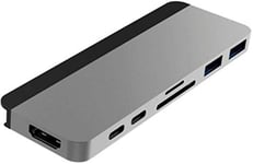 Hyper - HyperDrive DUO 7-in-2 Hub - USB-C For MacBook Pro / Air - HDMI 4K60Hz HDR, USB-C 40Gbps 100W PD, USB-C 5Gbps 60W PD, MicroSD/SD 3.0 UHS-I 104MB/s, 2 x USB-A 5Gbps - Silver