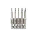 Ikodm - 5PCS Embouts de Tournevis Magnétique à Tête Triangulaire Set S2 Acier 1,8mm, 2mm, 2,3mm, 2,7mm, 3mm, Tige 6.35mm Hexagonale, Longueur de 50mm