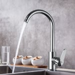 Chromé Elégant Robinet de Cuisine Pivotant à 360° Mitigeur d'Évier avec Eau Chaude et Froide Alternative, Robinetterie Laiton pour Cuisine - Auralum