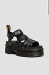 Dr MARTENS Ricki 3 Strap Sandals Nappa Lux Leather Black Womens UK 6 US 8 EU 39