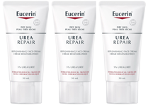 3 X Eucerin Dry Skin Replenishing Face Cream 5% Urea 50ml