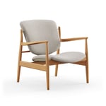 House of Finn Juhl - France Chair, Dark oiled oak, Cat. 2 Hallingdal 65 - 110 - Lenestoler - Finn Juhl - Tre farget,Grå - Tre/Tekstilmateriale