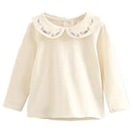 Mud Kingdom Toddler Girls Peter Pan Collar T-Shirt Pullover Cute Embroidery Butterflies Bow 2 Years