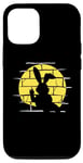Coque pour iPhone 12/12 Pro Lapin de Pâques projecteur ombre silhouette lapin dessin animé
