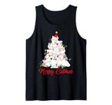 Merry Catmas Cat Xmas Lighting Santa Cat Christmas Tree Tank Top