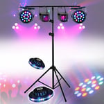 Lumières soirées 6 jeux compacts et puissants, 1 Portique robuste - PA DJ SONO MIX LED Soirée anniversaire mariage, Bar Disco