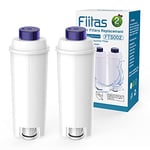 Fiitas DLSC002 Filtre à eau 2-Pack pour Delonghi Cartouche de Filtre à eau Adaptée à la Machine à Café Magnifica S ECAM, ESAM, ETAM Serie (2 Packs)