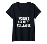 Womens World’s Greatest Colleague Office Employee Work Coworker V-Neck T-Shirt