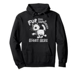 Fur Real Happiness Right Here Cat Lover Cats Pun Pullover Hoodie