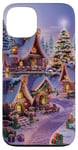 Coque pour iPhone 13 Village Enneigé Hiver Neige Noël Modèle Flocons De Neige