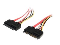 Startech.Com 12In 22 Pin Sata Power And Data Extension Cable - 1Ft Sata Data Power Extension - 12 Inch Sata Extension - Sata-Förlängningskabel - Sata-Kombination (Hona) Till Sata-Kombination (Hane) - 30.5 Cm - Röd