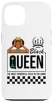 Coque pour iPhone 13 Black Queen The Most Powerful Piece Jeu d'échecs Melanin Women