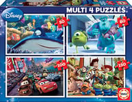 Disney Educa Borras Multi Puzzle 4-in-1 Pixar Nemo Monsters Cars Toy Story