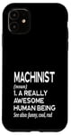 Coque pour iPhone 11 Définition de machiniste amusante Magasin d'outils de machines-outils