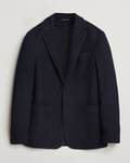 Canali Structured Wool Jersey Blazer Navy