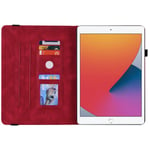 Läderfodral Fjärilar Apple iPad 10.2 8th Gen (2020) Röd