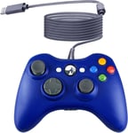 Manette De Jeu Usb Filaire Pour Console Microsoft Xbox 360 Windows Pc Ordinateur Portable Jeu Vidéo Couleur Bleu