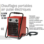 Sovelor - Chauffage Portable air pulsé électrique 9kW 7740Kcal/H 800 m3 /h - B9C