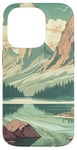 Coque pour iPhone 14 Pro Rocky Mountain Lake Vintage Paysage graphique