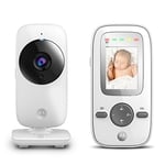 Motorola indoor Baby MBP 481 Babyphone Vidéo Avec Ecran 2.0", Eco Mode Et Vision Nocturne, 720p,Blanc