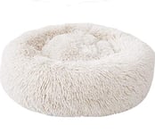 Coussin Chien Anti Stress XXXL Lit Moelleux Rond pour Chien XL Panier pour Chien Moyen Taille Puppy Love Panier Chien Orthopedique,Tapis Chien XXL Grande Taille Dehoussable Apaisant (90cm-XL,Blanc)