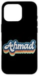 Coque pour iPhone 16 Pro Ahmad Prénom Garçon Style Vintage Années 70 80 Personnalisé