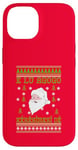 Coque pour iPhone 14 2024 Famille Noël Unique Ugly Red