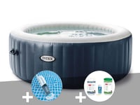 Kit spa gonflable Intex PureSpa Blue Navy rond Bulles 6 places + Aspirateur + Kit traitement brome