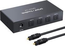 NÖRDIC Optisk S/PDIF Toslink 1 till 4 Splitter 192kHz