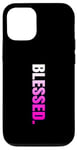 Coque pour iPhone 12/12 Pro Pink Blessed. Graphique vertical en couleur rose