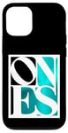 Coque pour iPhone 12/12 Pro Graphique Turquoise One Of Them Ones Distress, couleur turquoise