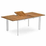 Hillerstorp Nydala utebord aluminium vit och teak natur 150x96 cm