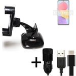 Car holder windshield dashboard for Samsung Galaxy M13 charger Cell phone mount 