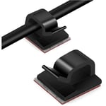 Cyslmuk - Lot de 10 noir Clips Câbles,Attache Cable adhesif Rangement de Accroche Cable Fixation Auto Collant, cavalier cable electrique,pour la