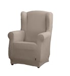 Estoralis | Borneo | Housse de Chaise à Oreilles | Tissu Super élastique C/ 07 Taupe | pour Fauteuil à Oreilles de 70 à 110 cm. | Protecteur de qualité | Adaptable à Tous Types de bergères