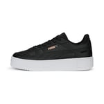 PUMA Women Carina Street Baskets, Black Rose Gold White Metallic, 42.5 EU