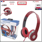 CASQUE   HEADPHONES RADIO STEREO SUPER BASS MP3 PC/MAC SMALL JACK 3,5MM