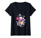 Womens Betty Boop Sitting Stars and Dots V-Neck T-Shirt