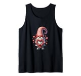 Heart Wreath Frame Of Valentines Roses Valentines Day Gnome Tank Top