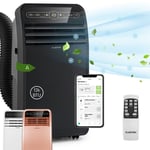 Klarstein - Climatiseur Mobile Silencieux, Smart Climatiseur 4 en 1, Mode Nuit, Déshumidificateur, Ventilateur, Mini Climatisation à Faible Conso,