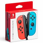 Joy-con (L) Neon Red + (R) neon Blue Controller with Straps Nintendo Switch NEW