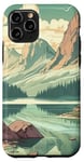 Coque pour iPhone 11 Pro Rocky Mountain Lake Vintage Paysage graphique