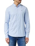 Tommy Jeans Men's Tjm Slim Stretch Oxford Shirt Dm0dm09594 T-Shirt, Perfume Blue, XS