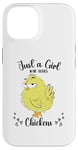 iPhone 14 Just a Girl Who Loves Chickens Yellow Lover Women Girls Case