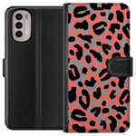 Motorola Moto G31 Sort Lommebokdeksel Leopardskrud