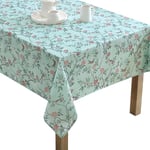 Laura Ashley Decorative Tablecloth, Wrinkle and Stain Resistant, Spillproof Water Repellent, Easy Care Washable Polyester Fabric for Dining, Kitchen, Holiday, and Party, 60" x 102", Eglantine