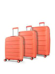 Rock Luggage Tulum Hardshell 8-Wheel Spinner 3 Pc Set -Peach Echo