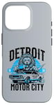 Coque pour iPhone 16 Pro Detroit Motor City Lion Muscle Car T-shirt graphique